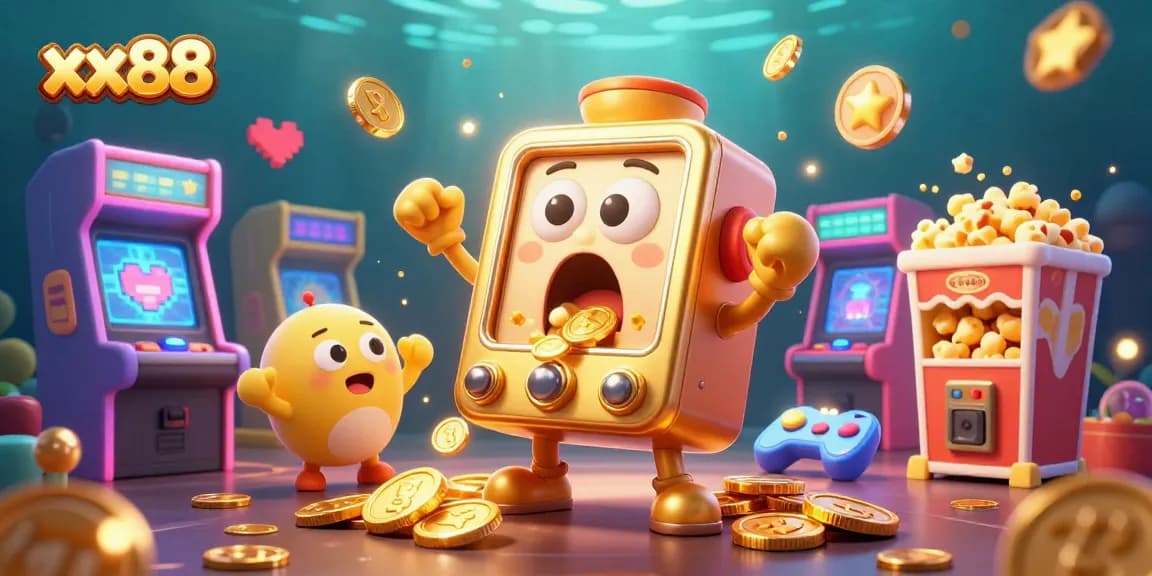 Experience the thrilling excitement of winning big at xx88 with 3D slots celebrated by cheerful machines.