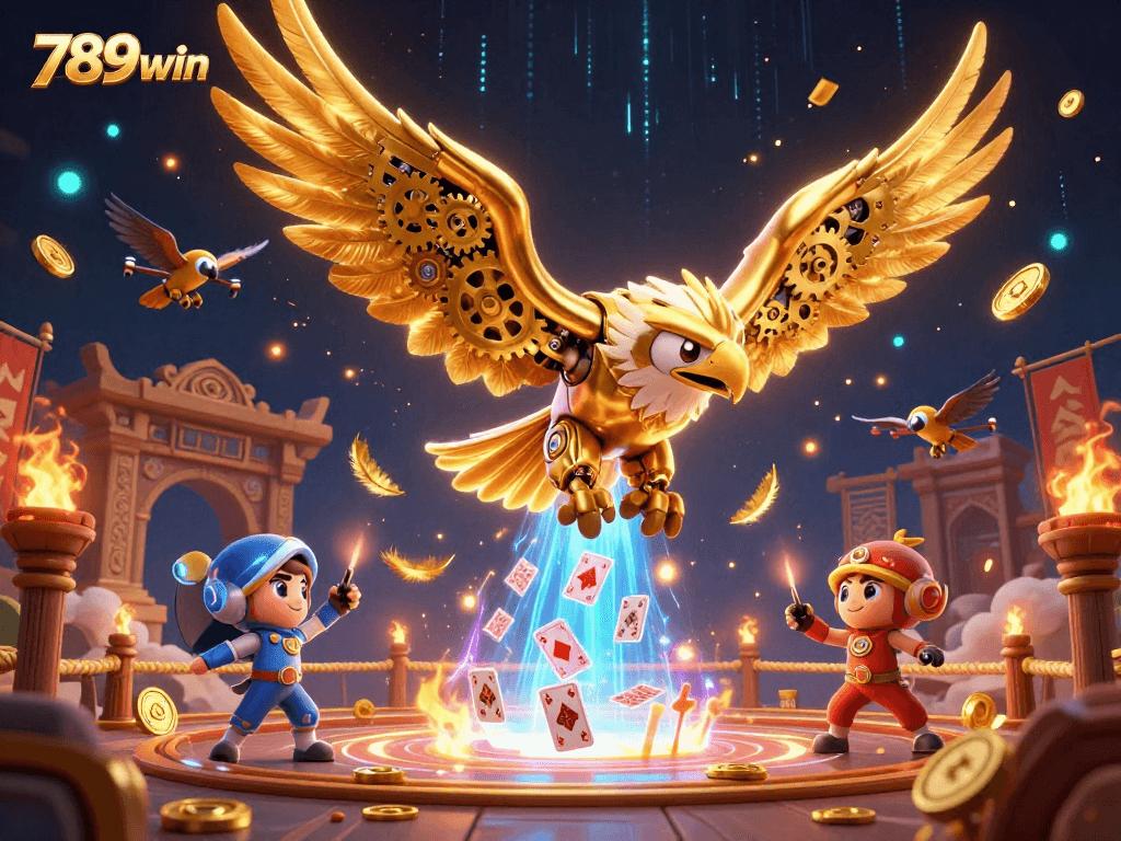 Experience thrilling play at 789win with a dynamic illustration showcasing animated casino elements.