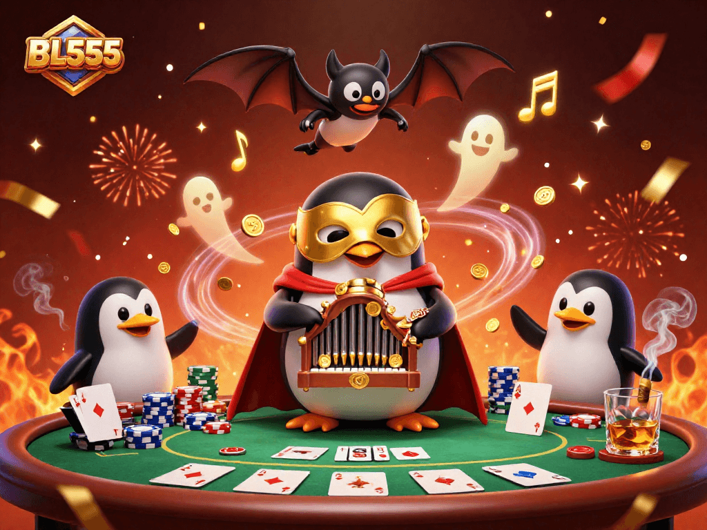 Join the fun at BL555, a vibrant 3D illustration showcasing diverse poker action and casino excitement.