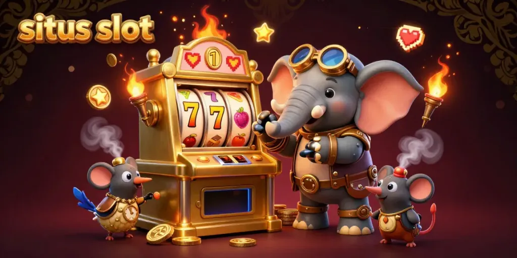 Menangkan hadiah pada situs slot dengan mesin slot emas dan karakter animasi yang penuh warna.