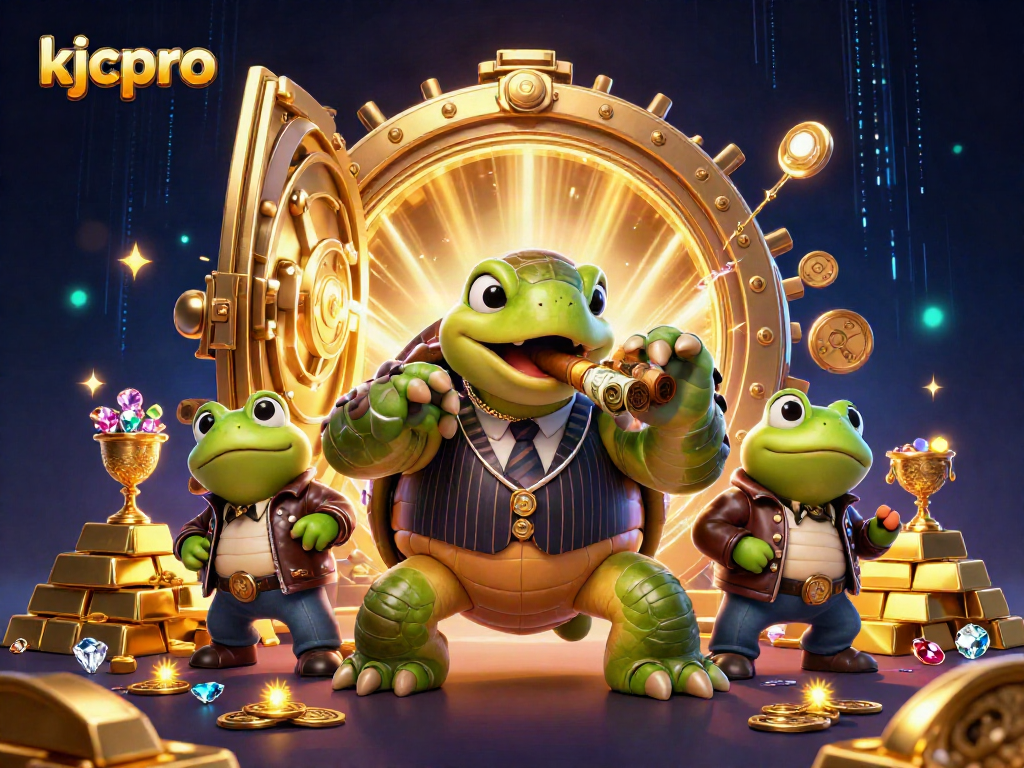 Engage with the thrilling kjcpro casino scene featuring a snapping turtle and bullfrog enforcers.