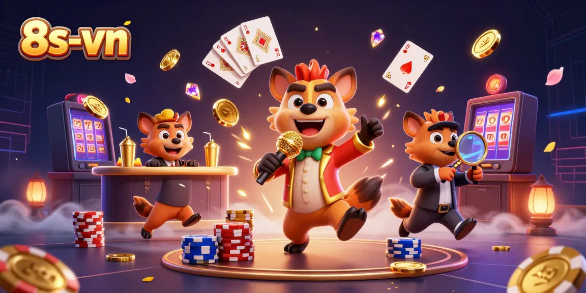 Experience the excitement at 8s-vn's comedy casino with hyenas entertaining and winning!