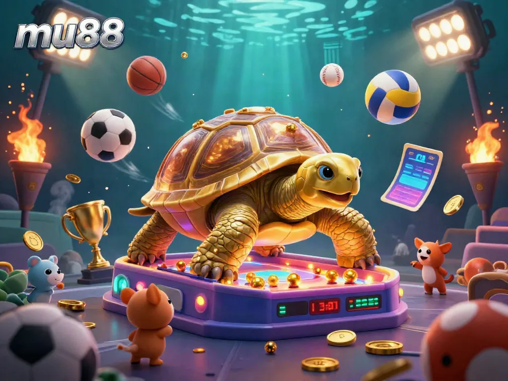 Experience dynamic casino excitement with mu88's thrilling golden tortoise pinball game and sports betting elements.