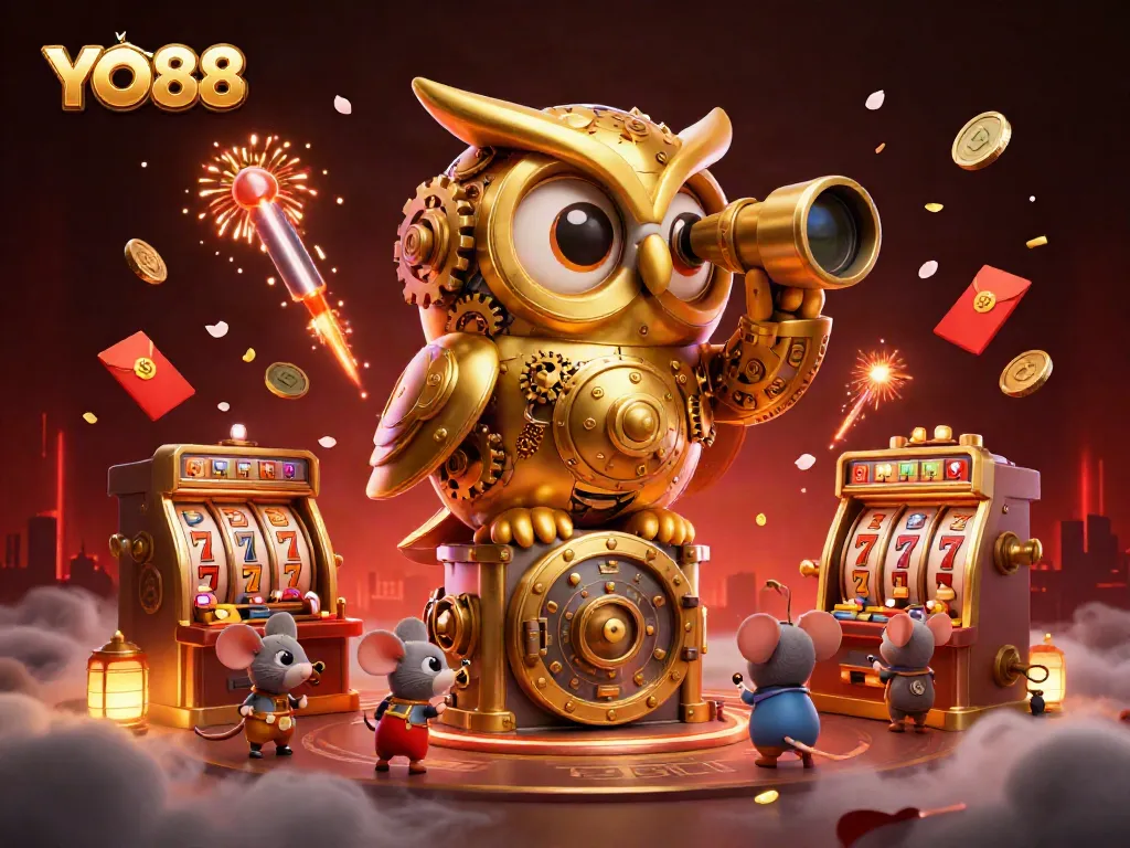 Experience thrilling wins at YO88 while enjoying a dynamic casino scene filled with vibrant slot machines and engaging elements.