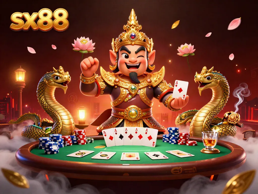 Experience the excitement of sx88 with poker action featuring vibrant characters and dynamic casino elements.