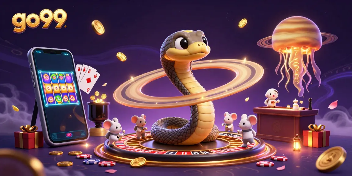 Gamble with go99: Players enjoy colorful slot games in a vibrant 3D casino scene.