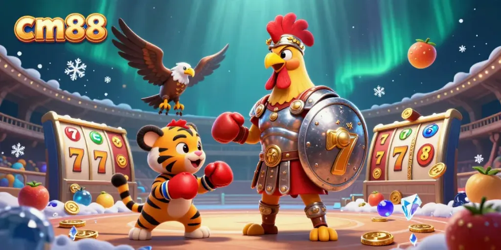 Experience the thrilling excitement of cm88, featuring dynamic scenes of gladiators and engaging slot game elements.