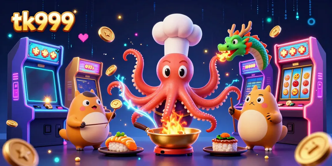 Experience exciting gameplay with tk999 featuring a vibrant scene of casino elements and mascot characters.
