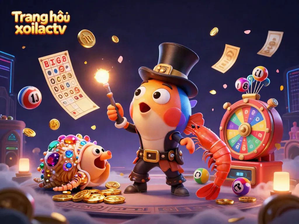 Engage with exciting gameplay at Trang chủ xoilactv, featuring animated anglerfish and vibrant gaming elements.