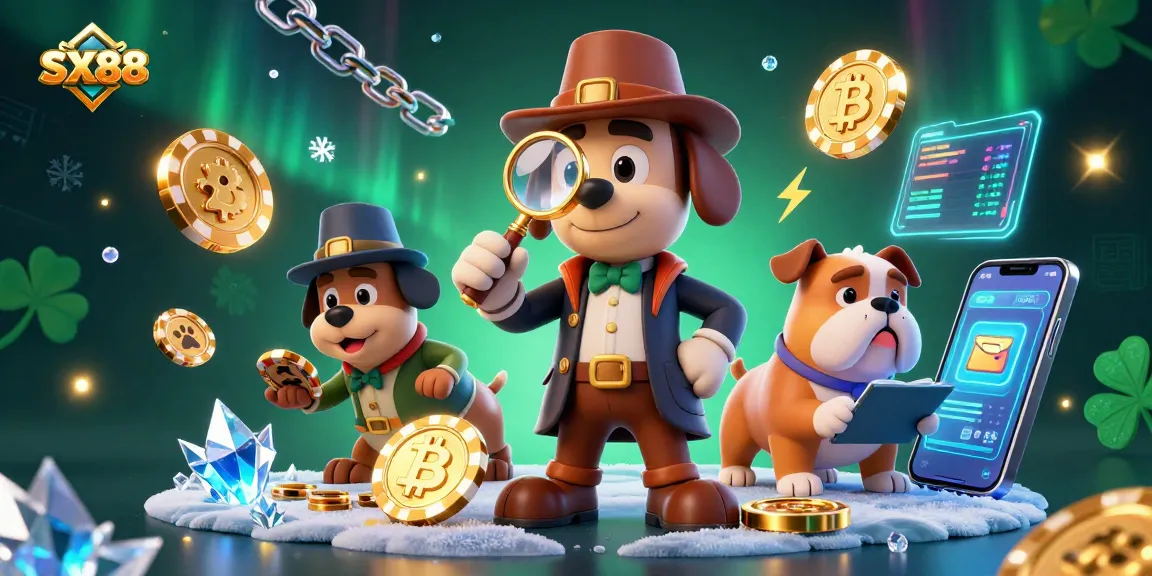 SX88 players uncover golden poker chip secrets while surrounded by vibrant virtual currencies.