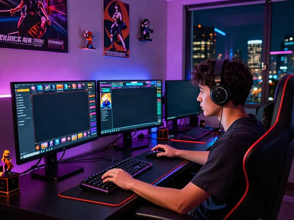 Engaging online gaming environment with slot88 interface and gaming setup.