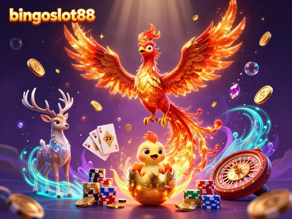 Menangkan hadiah besar dengan bingoslot88 saat bermain mesin slot berkilauan dan dikelilingi elemen kasino menarik.