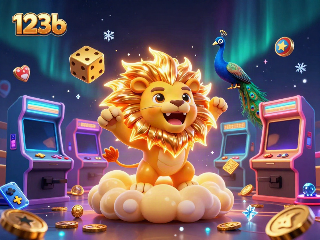 Experience the thrill of winning with 123b at a vibrant, animated casino scene featuring dynamic gaming elements.