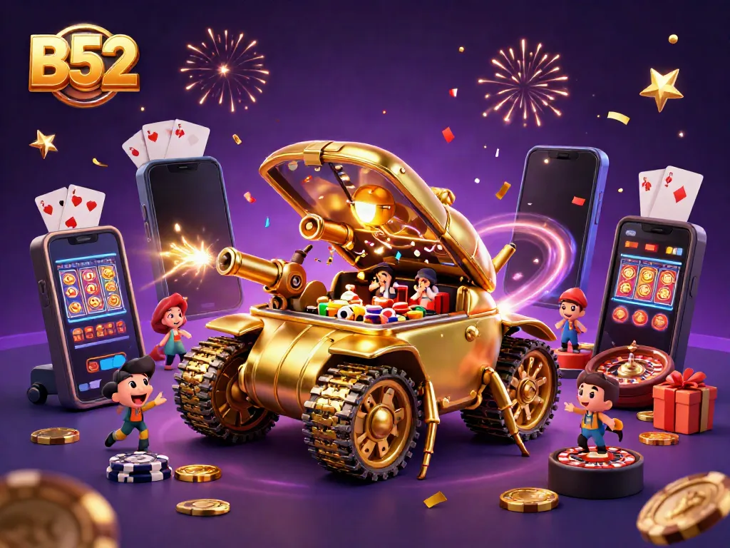 B52 immersive casino experience with interactive games and celebration elements
