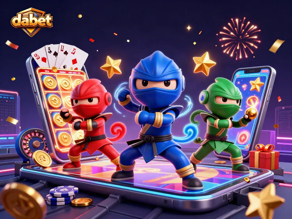 Dabet players engaging in exciting slot games with vibrant graphics and casino elements during an electrifying gaming session.