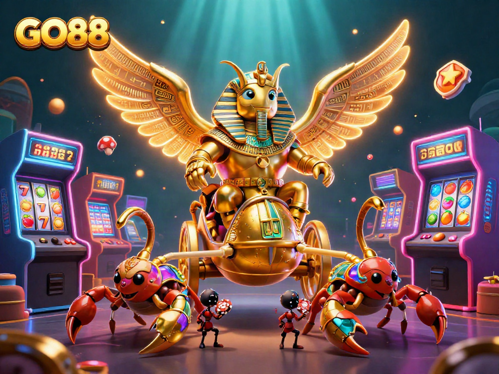 Engage with GO88's captivating 3D casino scene featuring fantasy elements and thrilling gaming visuals.