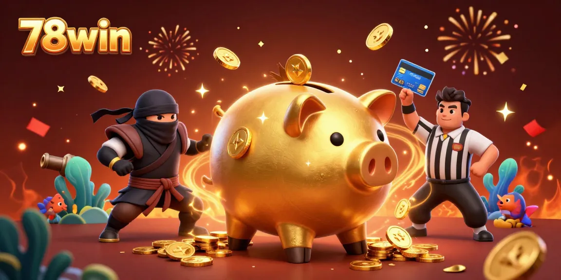 Experience thrilling fishing games with 78win's unique characters amidst a vibrant casino atmosphere.