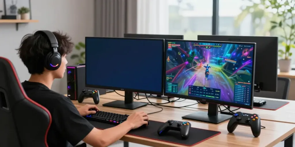 Kilat404 gaming scene with player immersed in vibrant online games highlighting the excitement of 2026 gaming trends.
