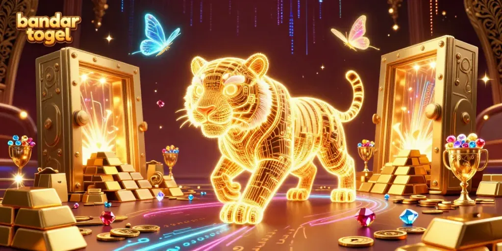 Mengakses bandar togel secara visual dengan ilustrasi 3D cerah yang keren dan berisi banyak elemen judi.