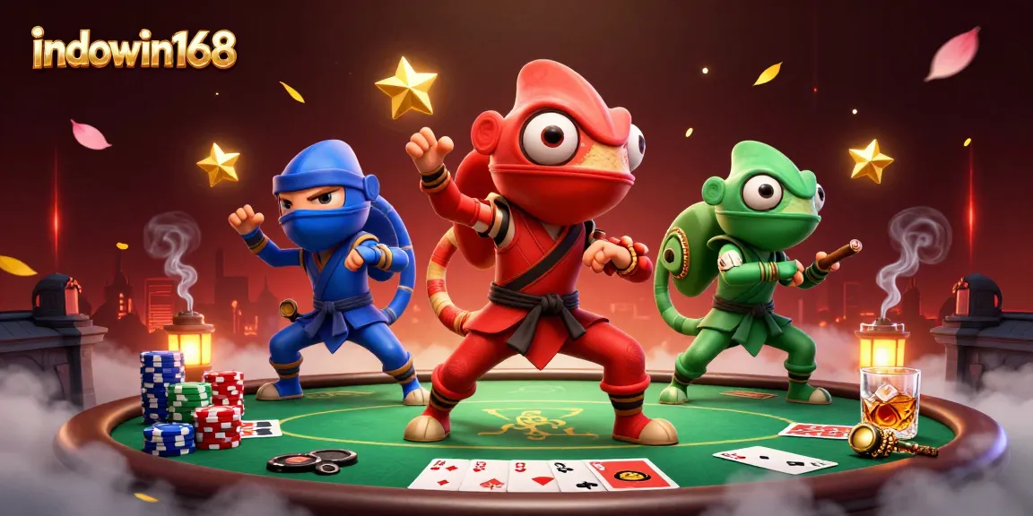 Play exciting poker with indowin168 alongside vibrant ninja chameleons in a thrilling atmosphere.