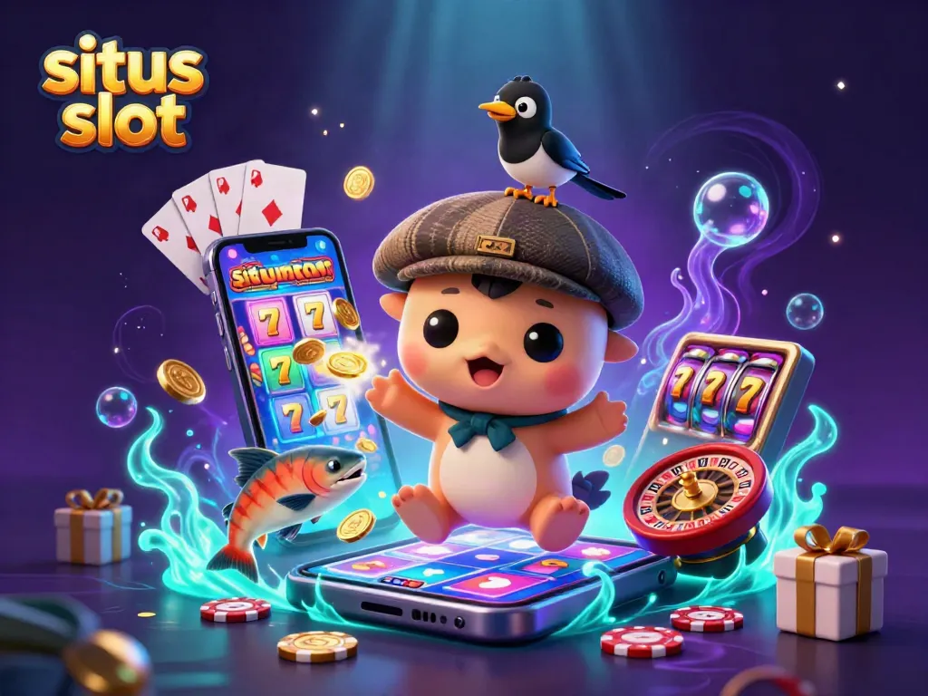 Experience the thrill of situs slot with cute 3D characters and vibrant casino game elements