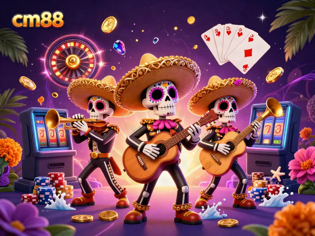 Experience thrilling casino excitement with cm88's vibrant mariachi band and dazzling game elements.