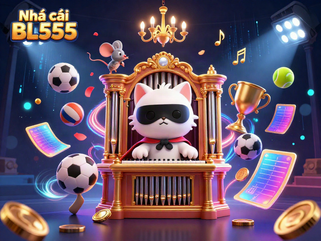Engage with the thrill of gambling at Nhà cái BL555 with dynamic casino-themed 3D illustration