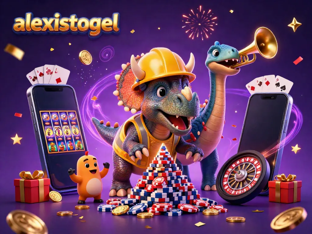 alexistogel merayakan kemenangan dengan triceratops membangun tumpukan chip poker