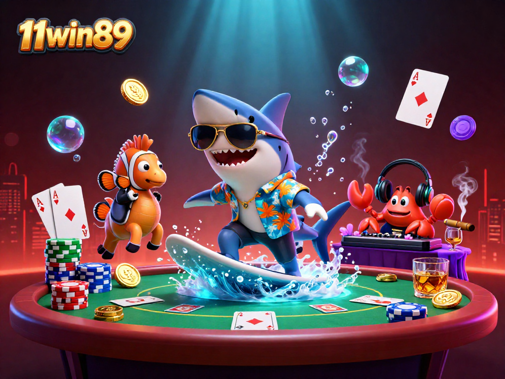 Engage in thrilling gameplay with 11win89, featuring vibrant 3D cartoon characters and dynamic casino elements.