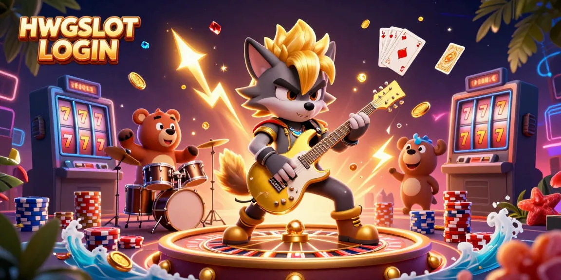 Experience thrilling gameplay with HWGSLOT LOGIN as the rock star wolf electrifies the casino stage.
