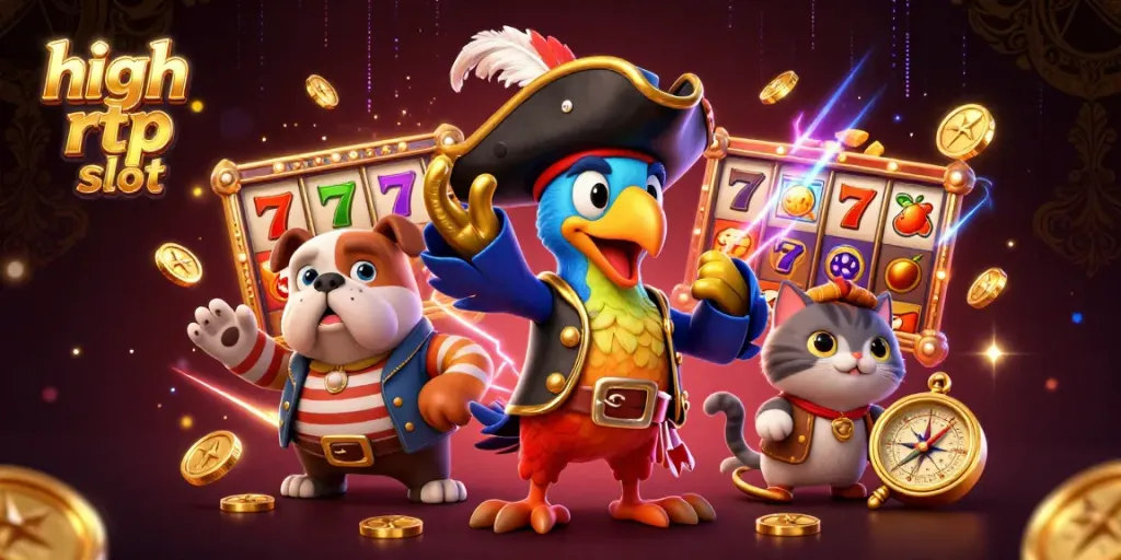 Experience high rtp slot action in this vibrant 3D cartoon scene filled with winning elements.