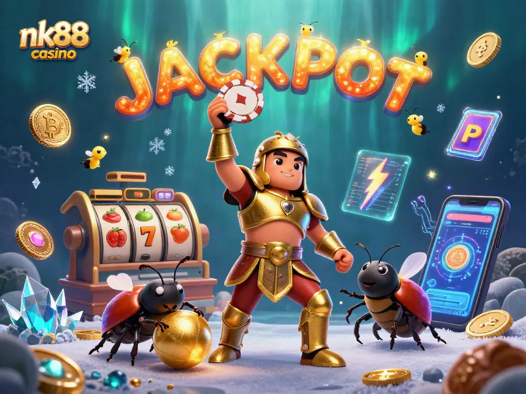 Engage in thrilling moments at nk88 casino with the herculean beetle winning a jackpot.