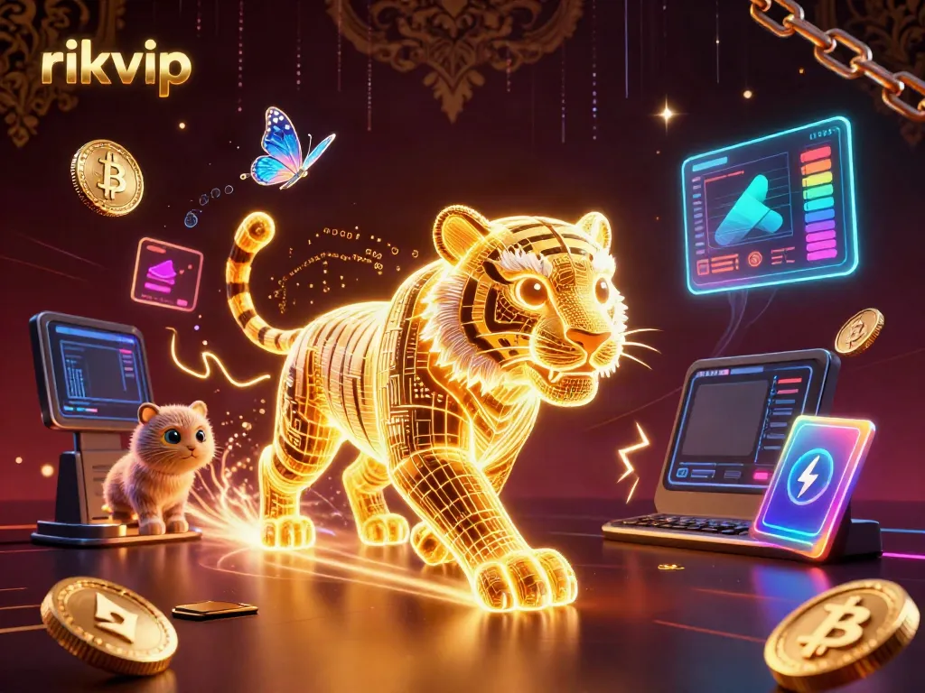 Play and win with rikvip's vibrant digital casino adventure depicted in stunning 3D.